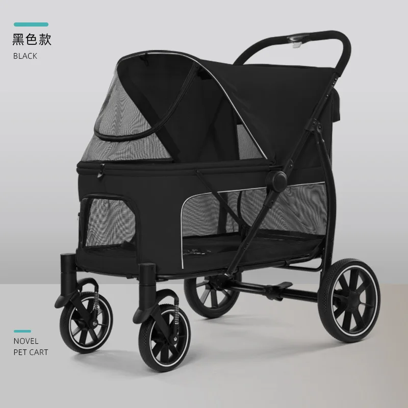 

Load Capacity 40kg Large Space Dog Cart Outdoor Foldable Pet Stroller Dog Pet Stroller with Lockable Wheels Pet Cart