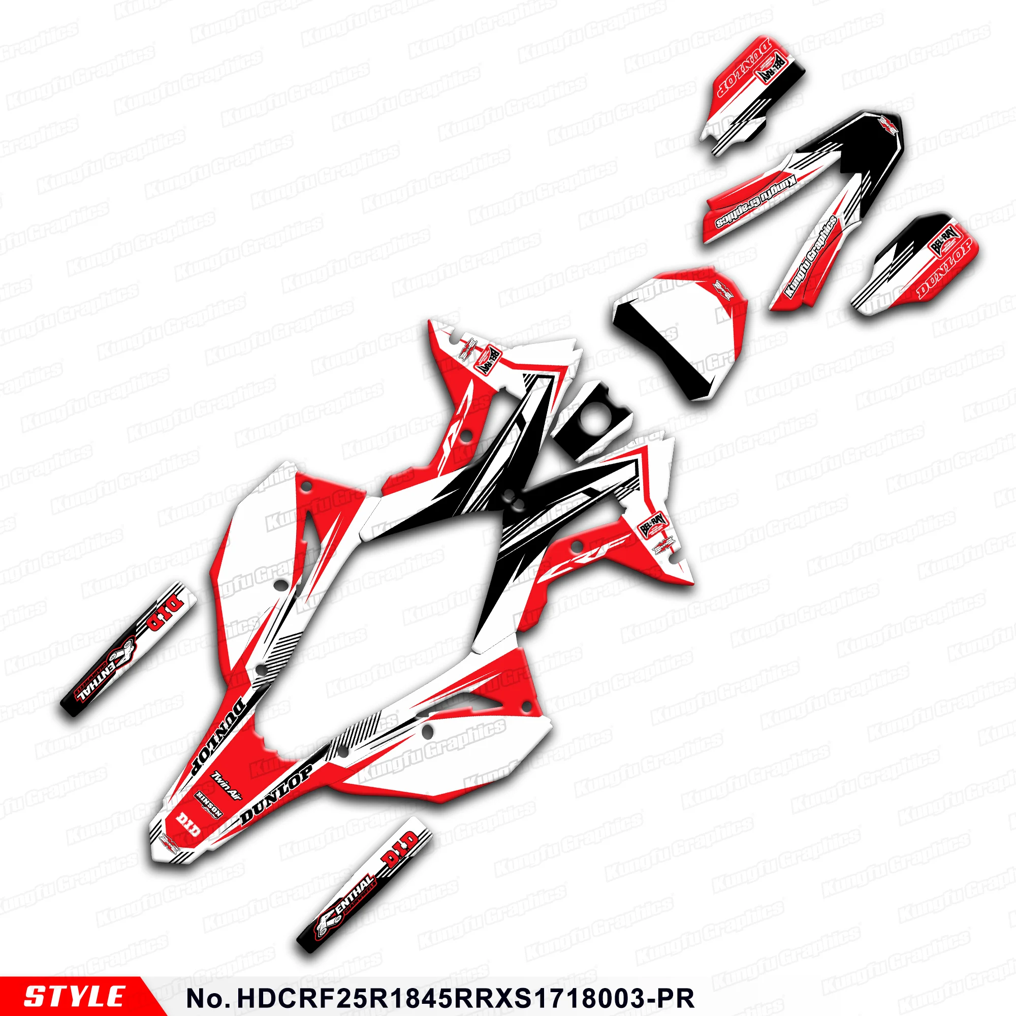 

Motorcycle Decals Wrapping for Honda CRF250R CRF450R 2017 2018 2019 2020 2021, HDCRF25R1845RRXS1718003-PR