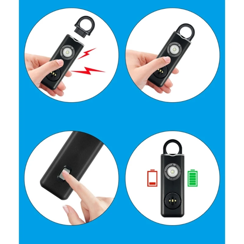 Self Defense Alarm Keychain Safe Sound Personal Alarm Emergency-Safety Siren 130dB Security Alarm Keyring with LED Light