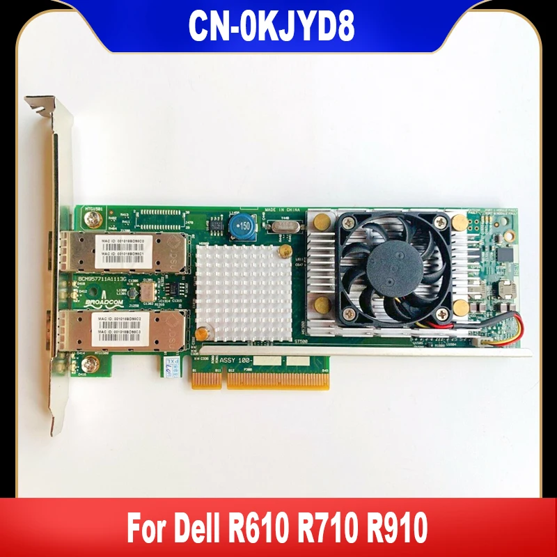 Original 0KJYD8 For Dell R610 R710 R910 For Broadcom 57711 BCM57711 10Gb 10GbE Gigabit Dual Port PCIE KJYD8 High Quality Tested