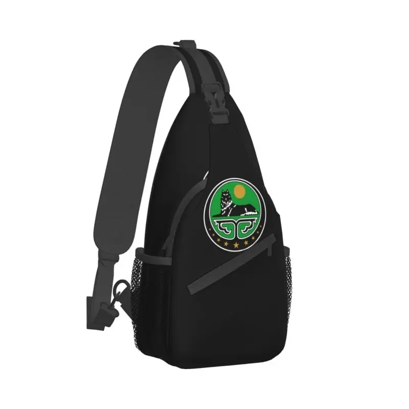 Sac à dos à bandoulière tchétchène personnalisé pour hommes, blason ChT2ya, poitrine initiée, cyclisme, camping, sac à dos de jour