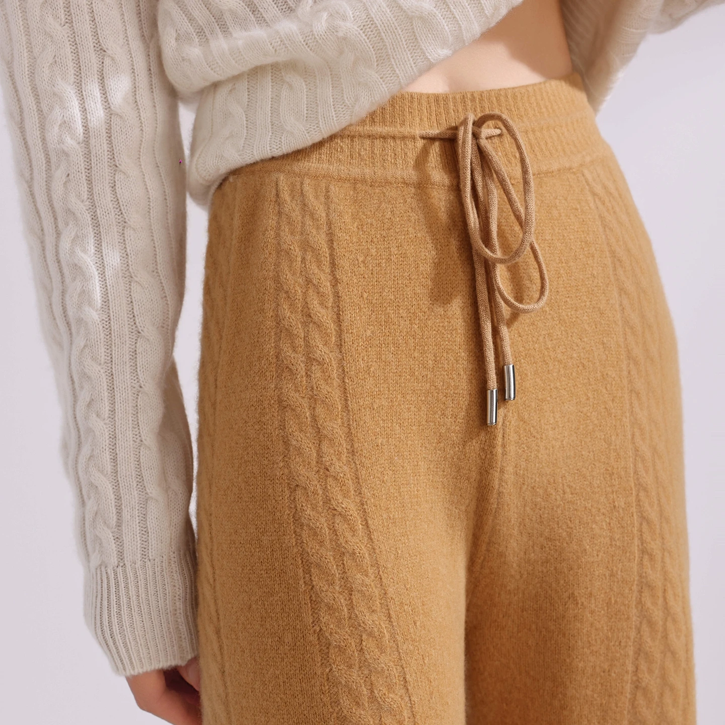 Hot Sale Loose Trousers Women 100% Australian Wool Knitted Pants Thick Warm 6-Sizes Winter Fashion Long Bottoms