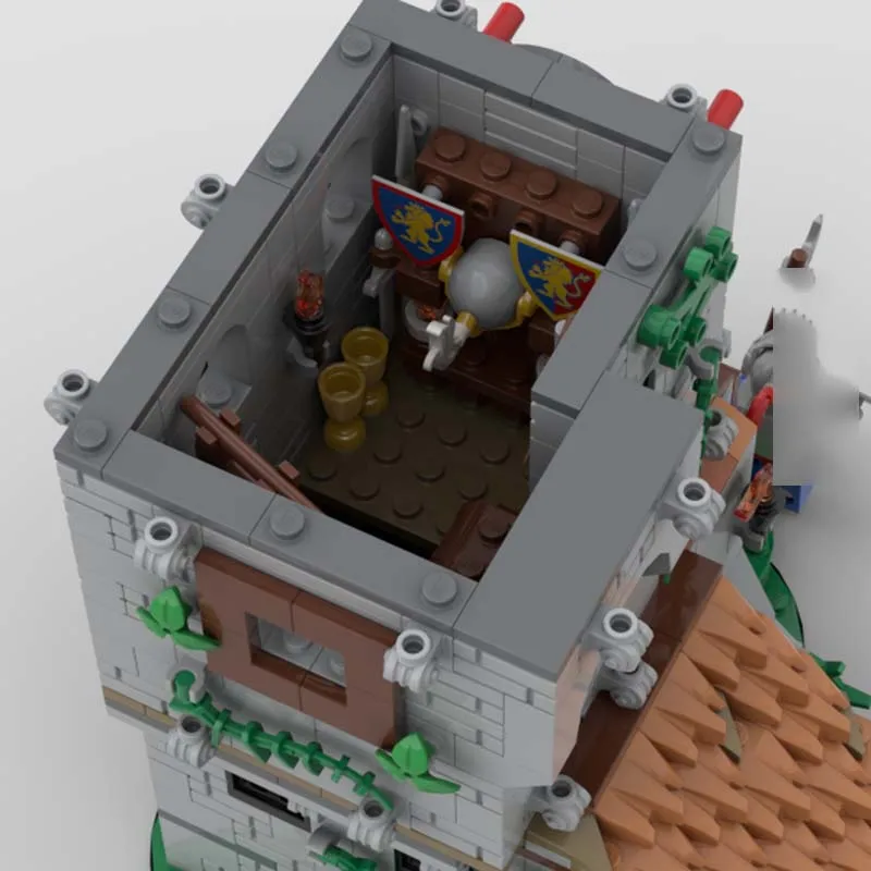 Moc blocos de construção conjunto de brinquedos de montagem medieval leão cavaleiro pós modelo criativo presente do feriado para todos os amantes da arquitetura