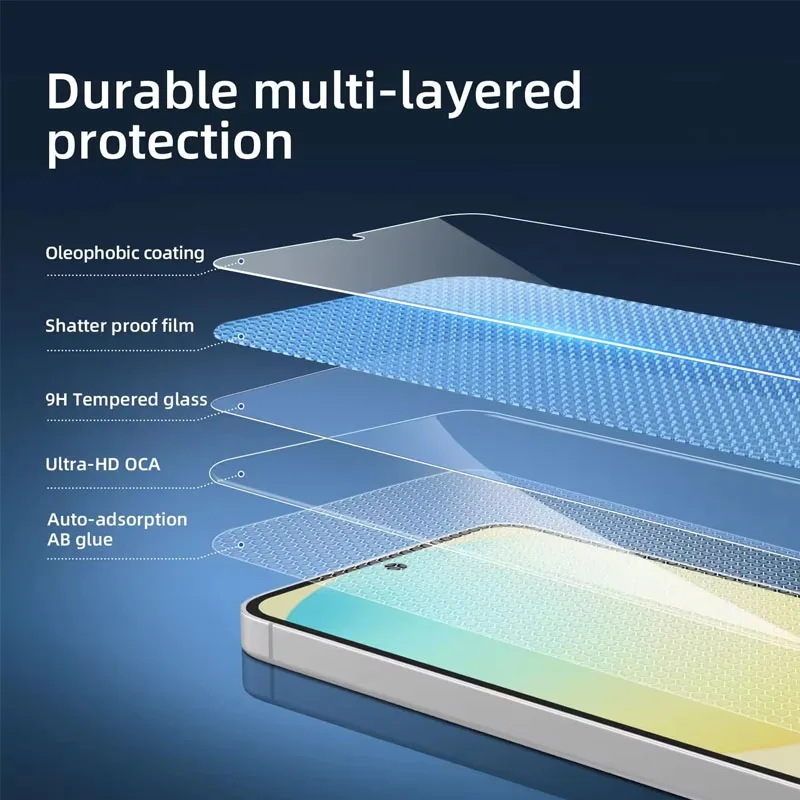 5 قطعة الزجاج المقسى لسامسونج غالاكسي S25 S24 الترا S22 S23 S21 زائد S20 S21 FE 5G بصمة فتح حامي الشاشة الزجاج