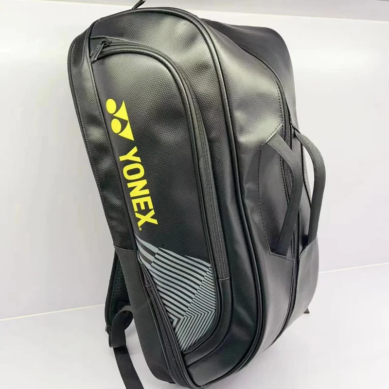 YONEX High Quality Badminton Racket Sports Backpack Leather Tennis Shoulder Bag Multifunctional Fit 4-6 Pieces Racket Backpack