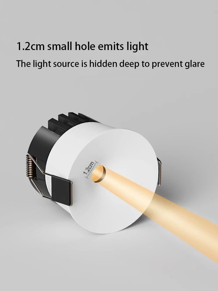 Led Spotlights Curved Surface Small Hole Spot Light Recessed Round Ceiling Lamp Anti Glare COB Foco Opening 35 55 65 75mm Lights