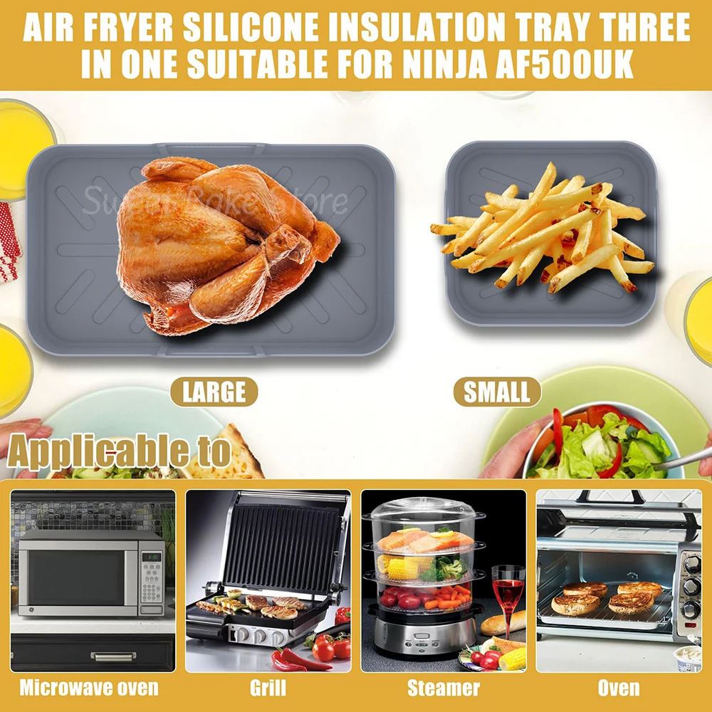 Large-Capacity Air Fryer Silicone Pot, Reusable Versatile Air Fryer Basket Liners, for Ninja Air Fryer AF500 Models, or Oven