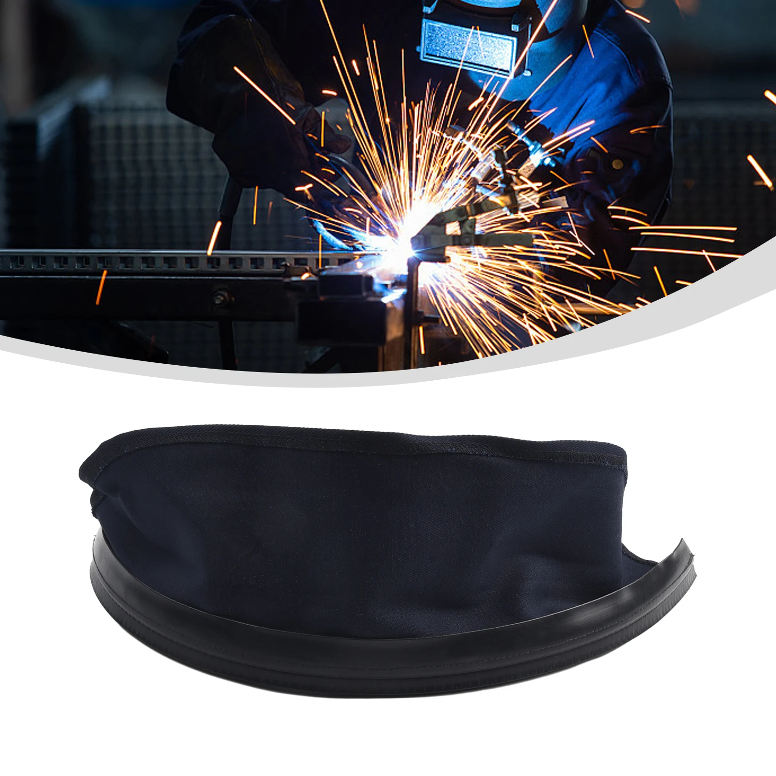 Wraparound Welding Helmet Bib Black Anti-scald Splash Scarf Removable WeldingBib Wraparound Welding Helmet Bib Black Anti-scald