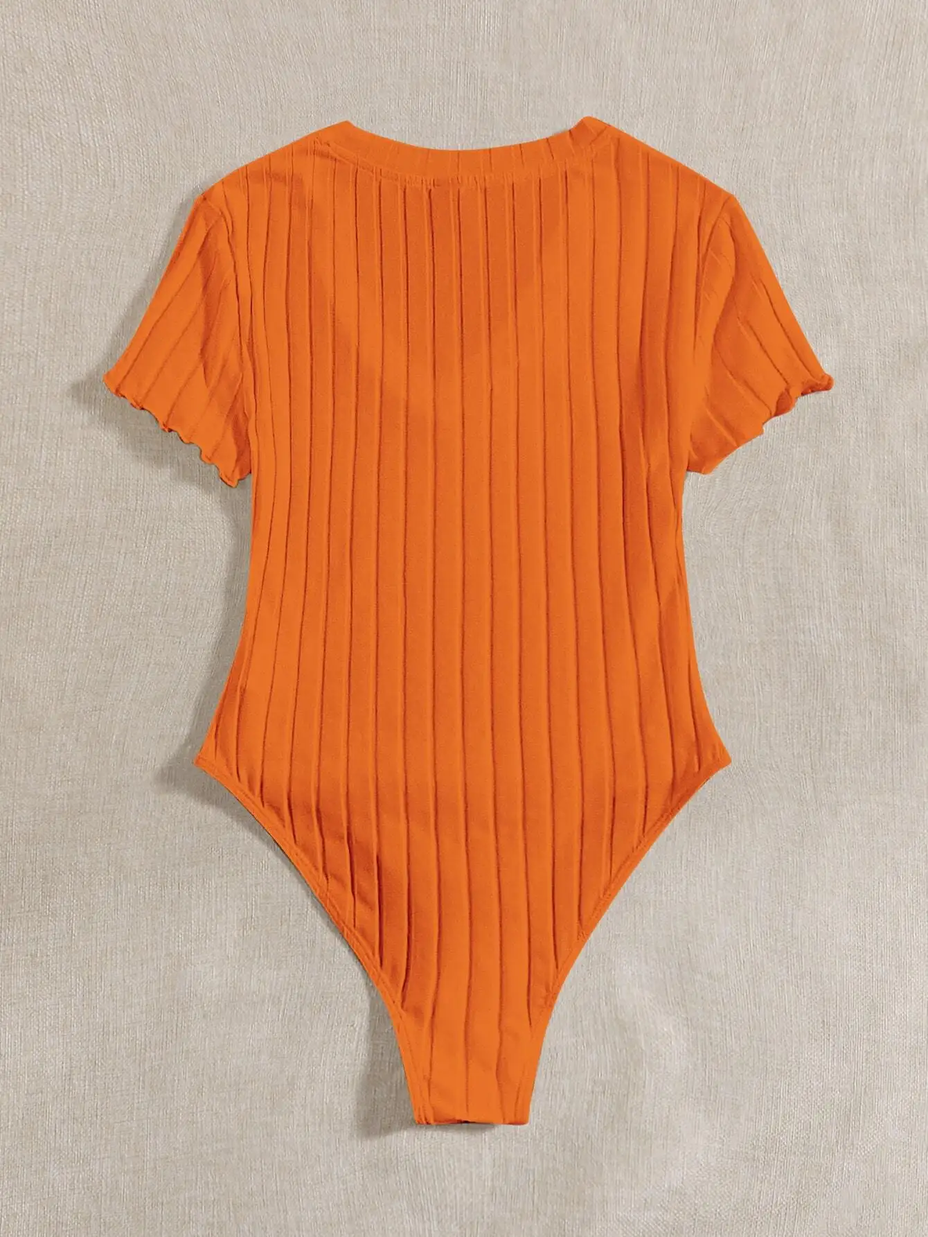 Neues kurzärmeliges, schmales T-Shirt mit V-Ausschnitt, sexy und vielseitiger, eng anliegender Jumpsuit. – Detail 3