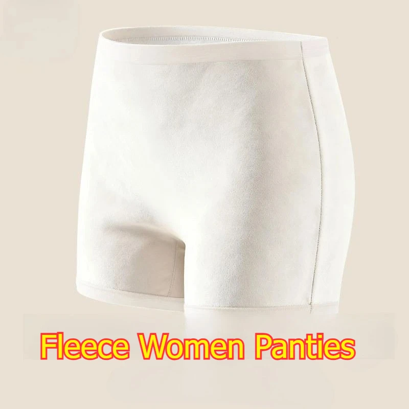 

High Waisted Women Panties Polar Fleece Anti See Through Full Coverage Briefs Plus Size Modest Underwear Ladies Medium Elderly