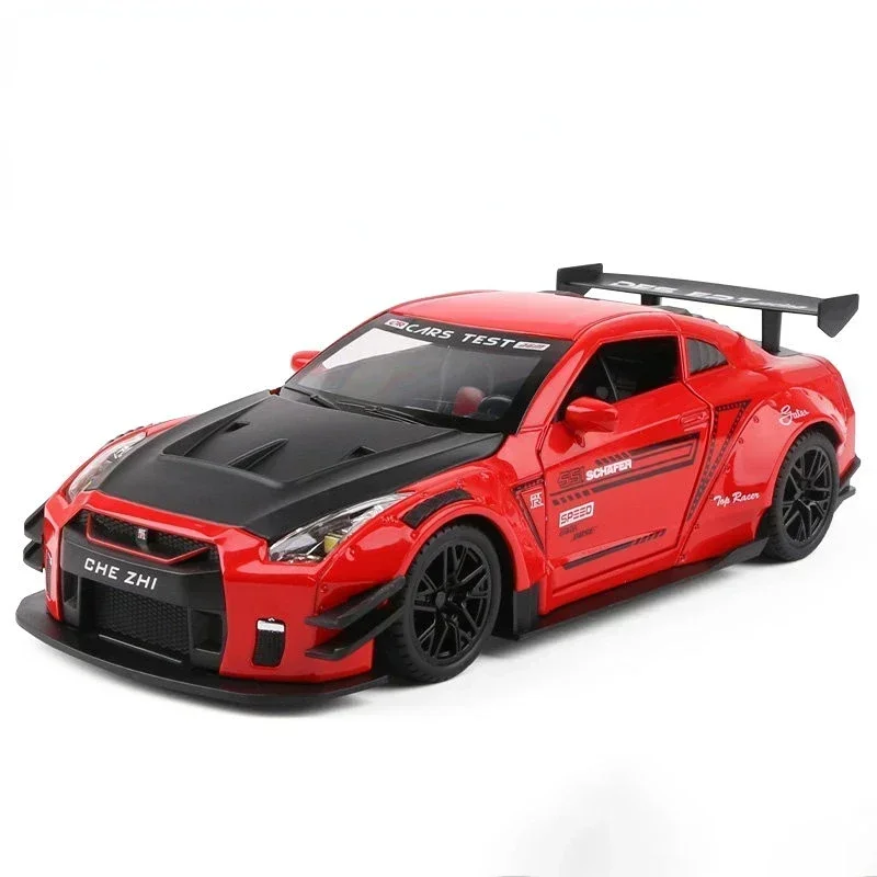 1:24 Nissan GTR R35 Diecasts Veículos de brinquedo de metal modelo de carro de brinquedo simulação puxar para trás coleção brinquedos infantis