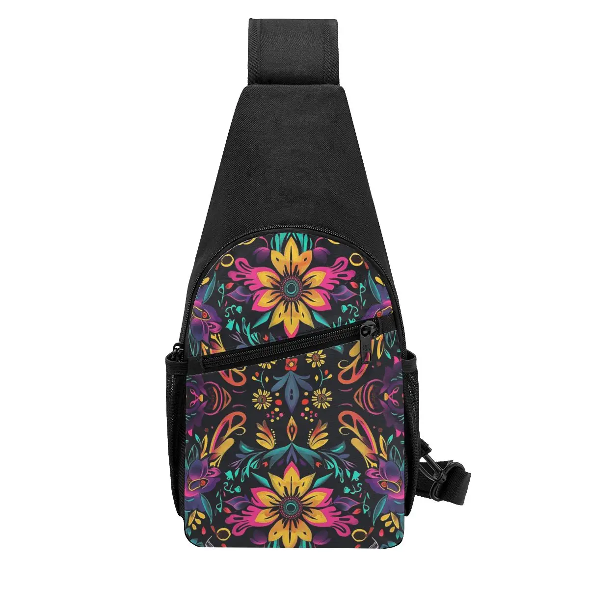 Colorful Mexican Pattern Traditional And Festive Chest Bag Men Sling Crossbody Backpack Chest Bag Hiking Daypack Shoulder Bag