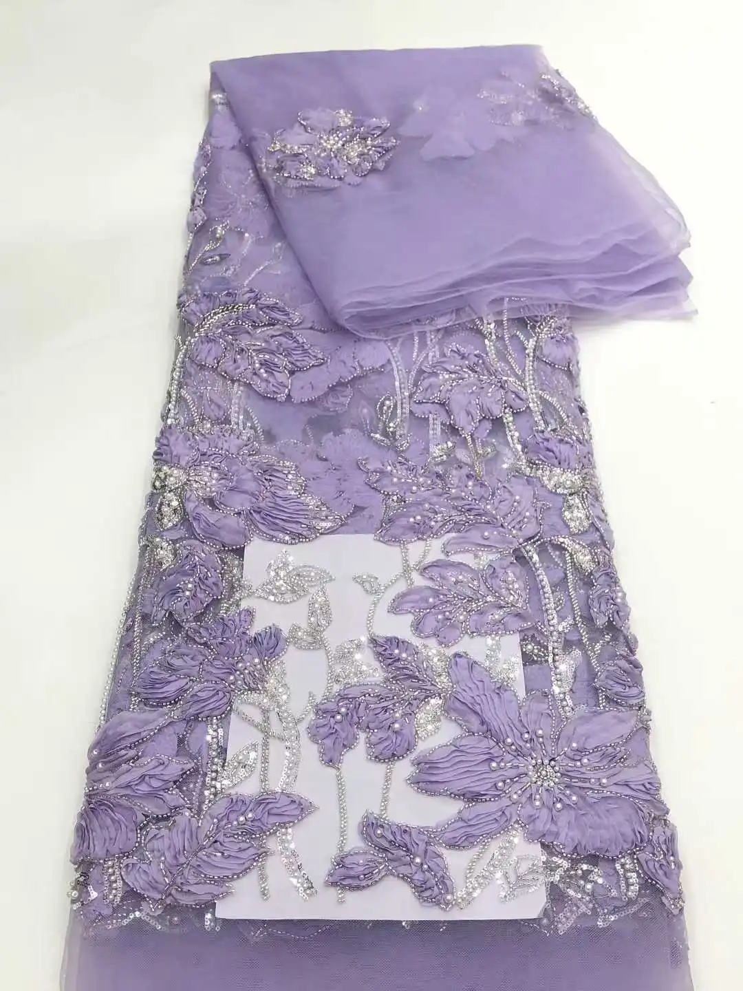 

Африканская кружевная ткань, вышитая бисером, блестками, нигерийская кружевная ткань, 2025 г., высококачественная французская тюль, кружевная ткань для платьев