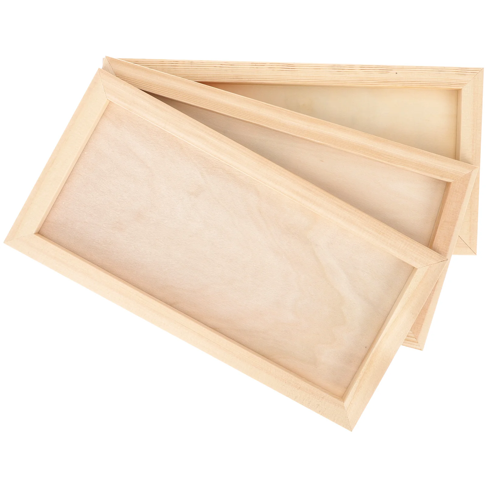 

3pcs Wooden Frames Clay Craft Blank Kids Toddler Painting Photo Frames Vinyl Projects Diy Blank Wooden Frame Safe Decor