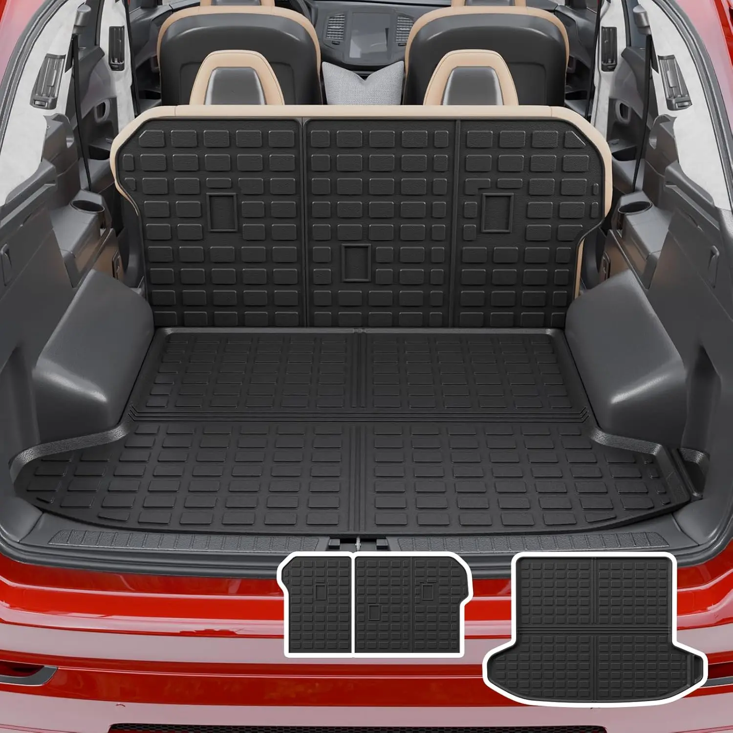 

Cargo Mat for 2023-2026 KIA Sportage, TPE Trunk Liner and Back Seat Cover Protector, Non-Plug-in Hybrid Accessories