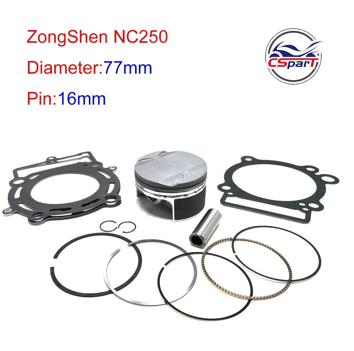 NC250 Piston 77mm 16mm 4 Valve 250 250CC Zongshen ZS177MM KAYO T6 BSE J5 xmotos Dirt Pit Bike