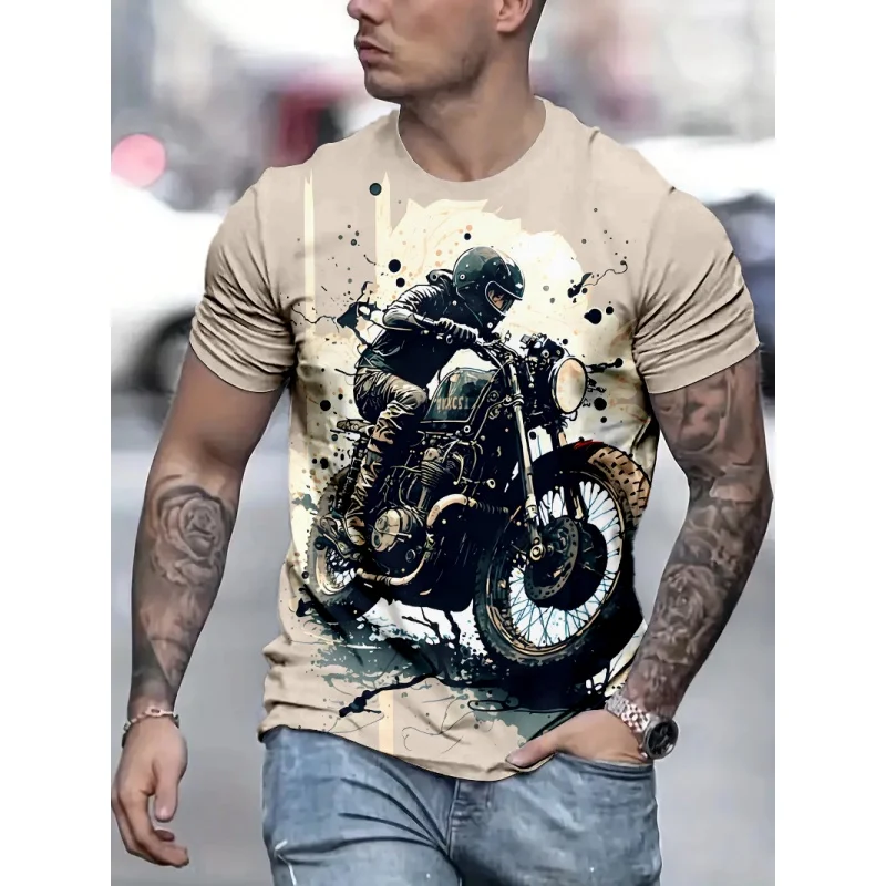 

Motorcycle Graphic 3D Print T-Shirts Men Casual O-Neck Short Sleeve T Shirt Oversized Streetwear Tees Harajuku Tops Man Clothing
