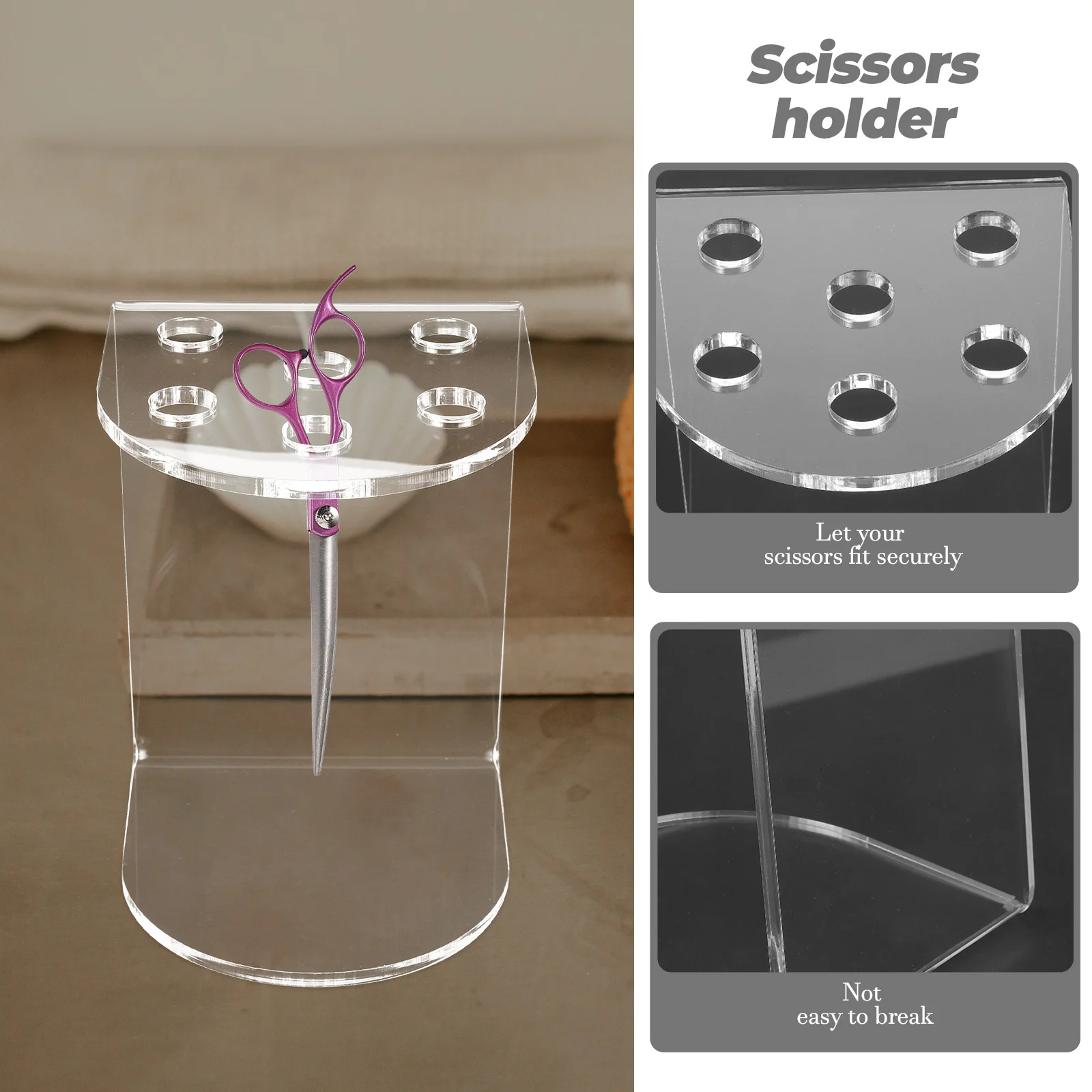 

Acrylic Scissors Holder Rack Hair Salon Durable Organizer Desktop Shears Keeper Hairdressing Tools Case Scissors Holder