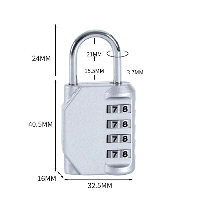 Mini Cabinet Door Lock Home Backpack Luggage Bag Student Dormitory Jian Shengfang Padlock 4 Digit Password Anti-theft Lock