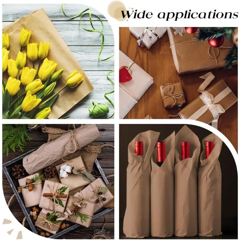 150 Sheets Assorted Brown Tissue Paper 15.4x16.7 Inch Rectangle Tissue Paper 3 Colors Wrapping Paper Bulk Gift Wrap
