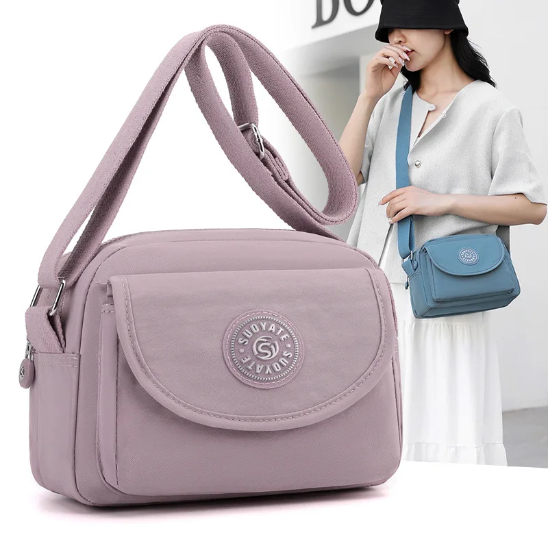 2024 New Summer Women Messenger Bags Light Weight Crossbody Shoulder Bag Waterproof Nylon Travel Bag Mommy Mini Handbags