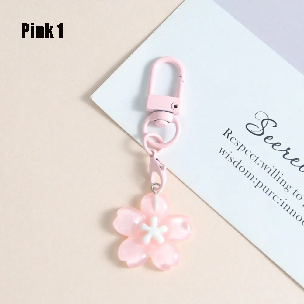Fashion Resin Cherry Blossom Keychain Colorful DIY Car Key Ring Bag Charm Backpack Decoration
