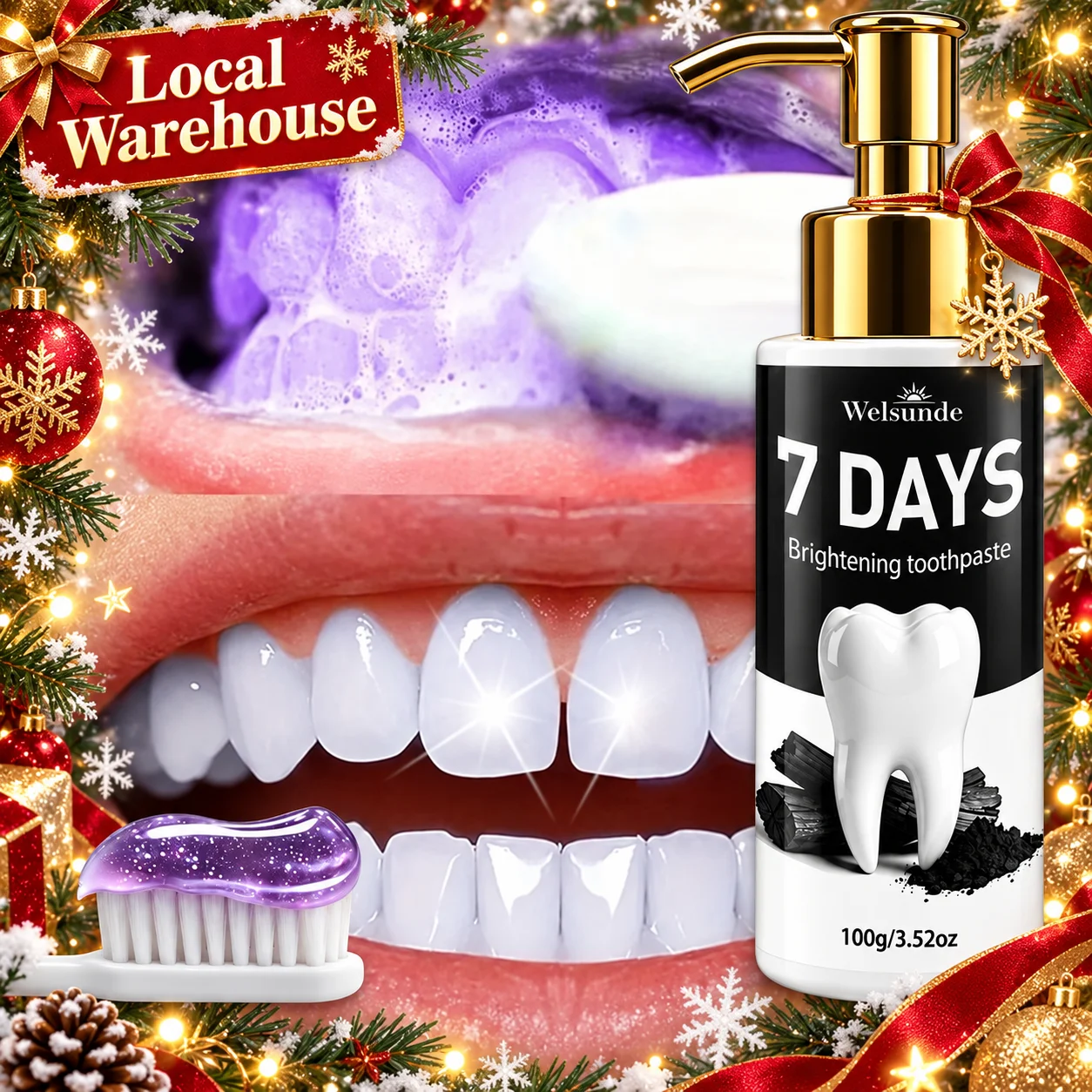1/3 Pack Whitening Toothpaste With Hydroxyapatite & Natural Herbal Ingredients. Deep Clean Formula for Gentle Daily Oral Care. Rich Foamy Lather, Brighter Cleaner Teeth, Fresh Breath. Easy-Dispensing Pump. Perfect for Halloween Gifts & Daily Use.