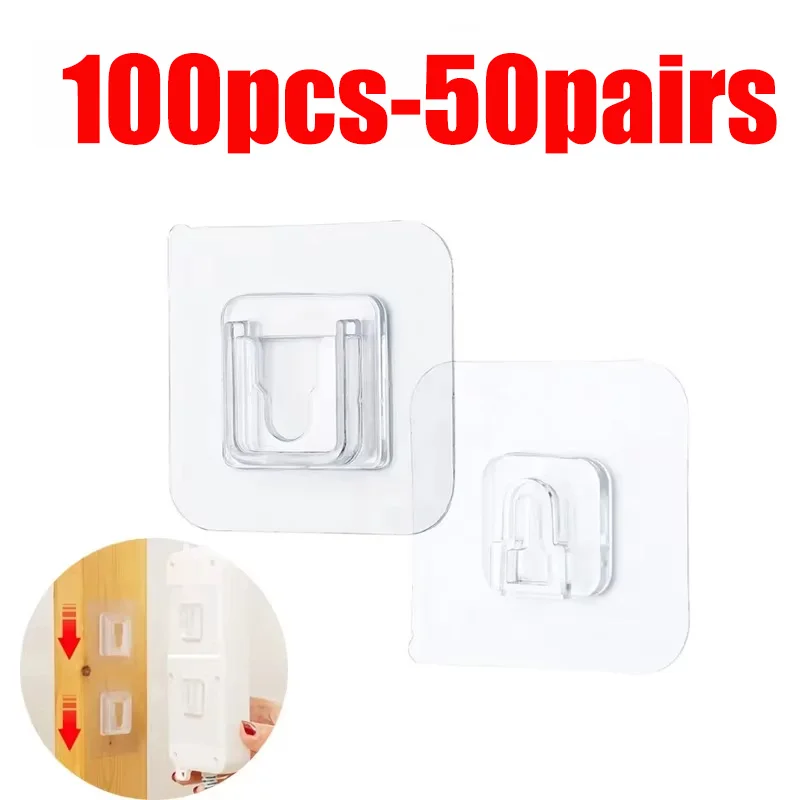 Doppelseitig klebende Wandhaken, Aufhänger, starker transparenter Saugnapf, Aufbewahrungssteckdose, Haken für Badezimmer, Küche, Schlafzimmer, Haken-Set