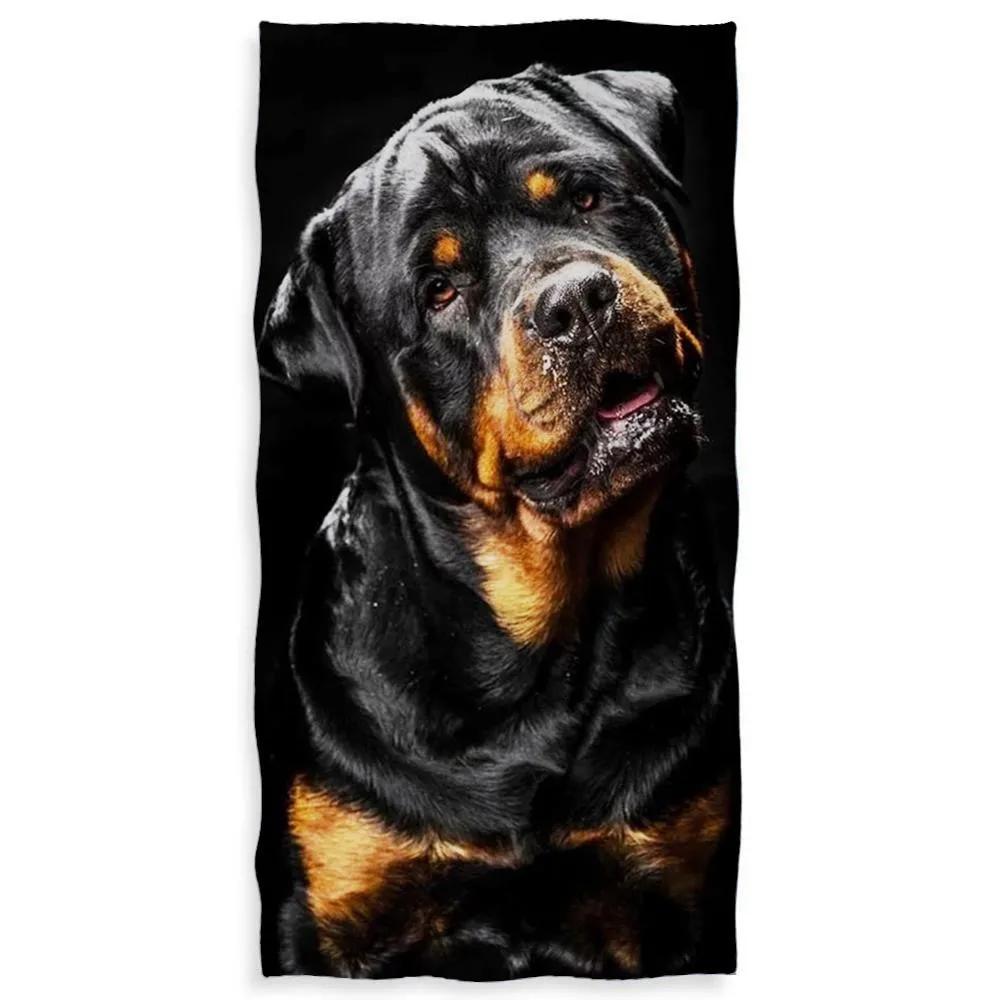 Pet Dog Beach Towel Rottweiler Design Sand Resistant Towel Microfiber Quick Dry Swimming Blanket Animal Yoga Gym Mat Women Men