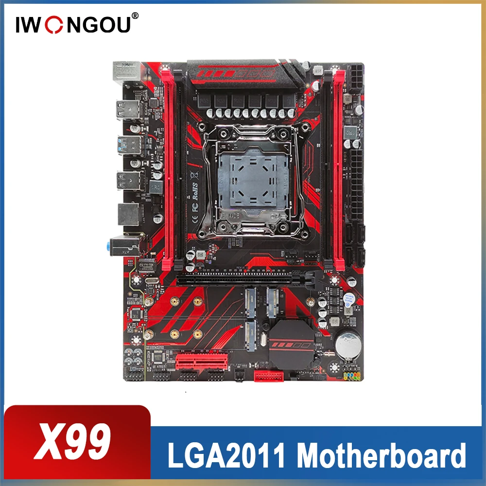 Motherboard Kit X99 LGA 2011-3 USB3.0 NVME M.2 Solt Support Inter Xeon E5 2666 V3 Processor IWONGOU DDR4 SATA3.0 Mainboard