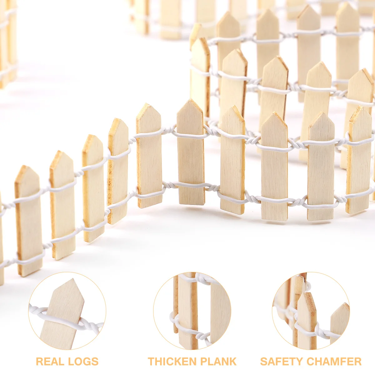 سياج خشبي صغير 100 سنتيمتر X 3 سنتيمتر حدود ديكور أنيقة لحديقة فندق مطعم منزل صغير شجرة عيد الميلاد سياج شجرة عيد الميلاد #2