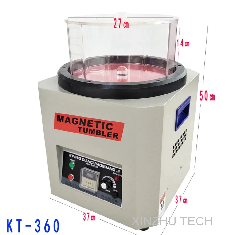 KT-360 Rolling Drum Polishing Machine Jewelry Surface Vibratory Tumbler Barrel Rotary Magnetic Tumbler Jewelry Polisher 1.3kgs