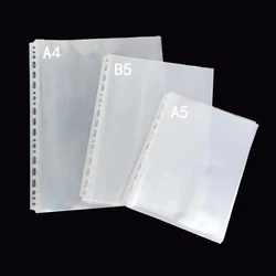 25PCS Clear Plastic A5B5A4A3 Folder Bags for Documents Transparent Sheet Loose Leaf Filling Protectors Notebook Binder Organizer