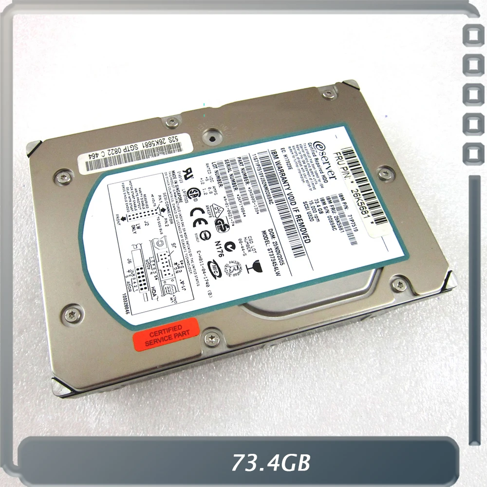 For IBM Server Hard Disk 73.4GB 71P7475 24P3727 ST373454LW SCSI 68PIN 15K 73G