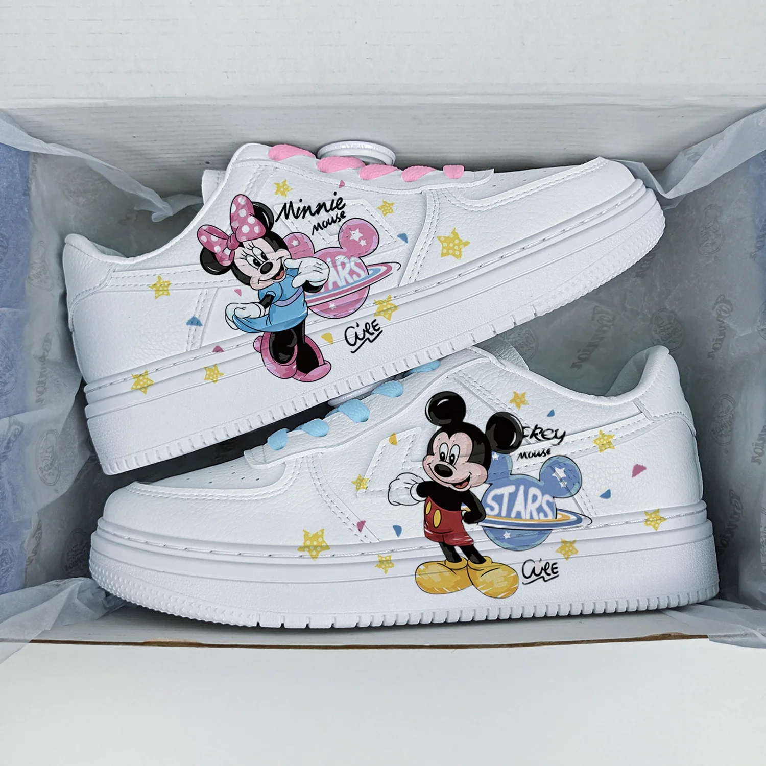 Disney girls Stitch Minnie Mouse Mouse princess cute Casual shoes non-slip soft bottom sports shoes for girl gift