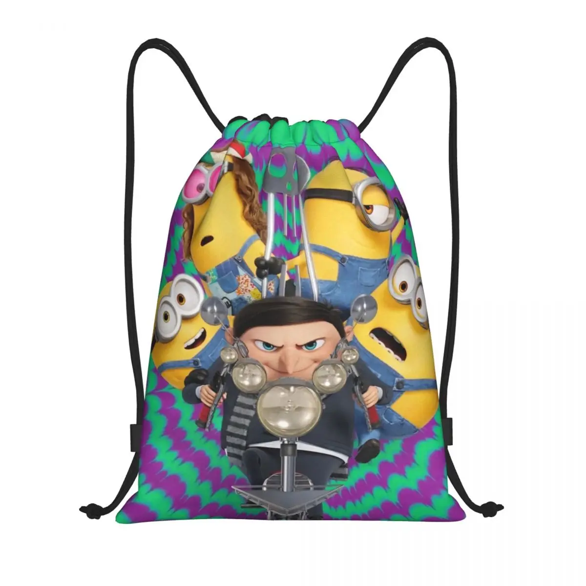 Minions-bolsa de viaje con cordón para adolescentes, paquete de almacenamiento, bolsa de mano para playa, bolsa de zapatos deportivos para la escuela, portátil