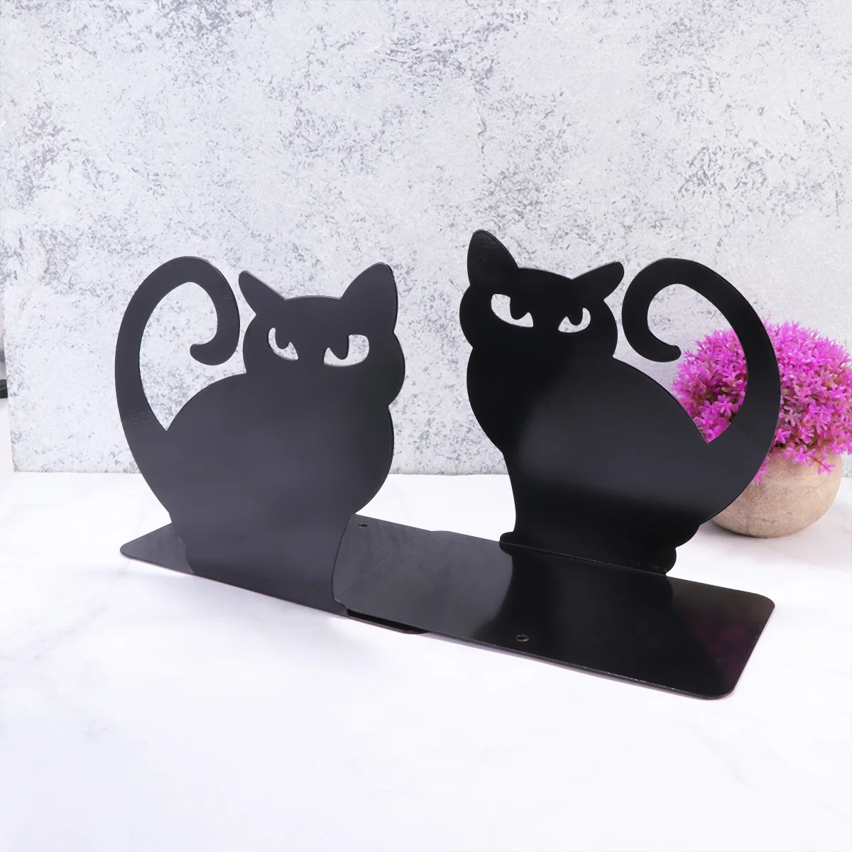 

Stationery Book Support Cat Bookend Stand Organiser Children's Room Black Bookends