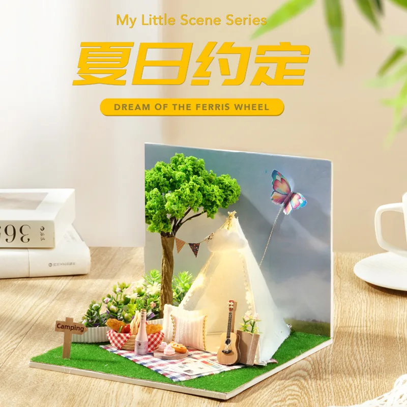 DIY Hut Small Scene Miniature 3d Three-dimensional Building Model Combination House Creative Gift Adult Children's Toys