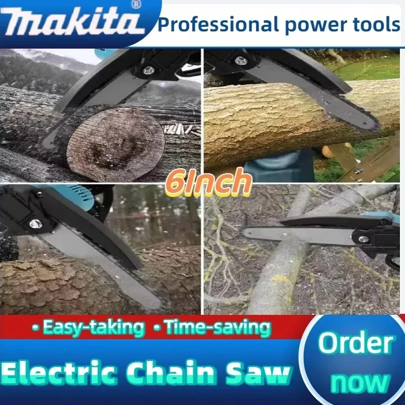 Makita 6 Inch Chain Saw 18V Electric Saw Handheld Portable Wood Logging Chainsaw Garden Pruning Wood Power Tool view 4