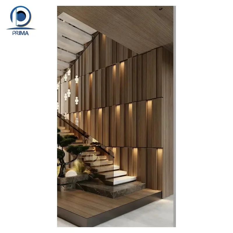 custom.Easy-to-Install Stringer Staircase Solid Wood Step With Anti-Slip Treads Straight Stairs