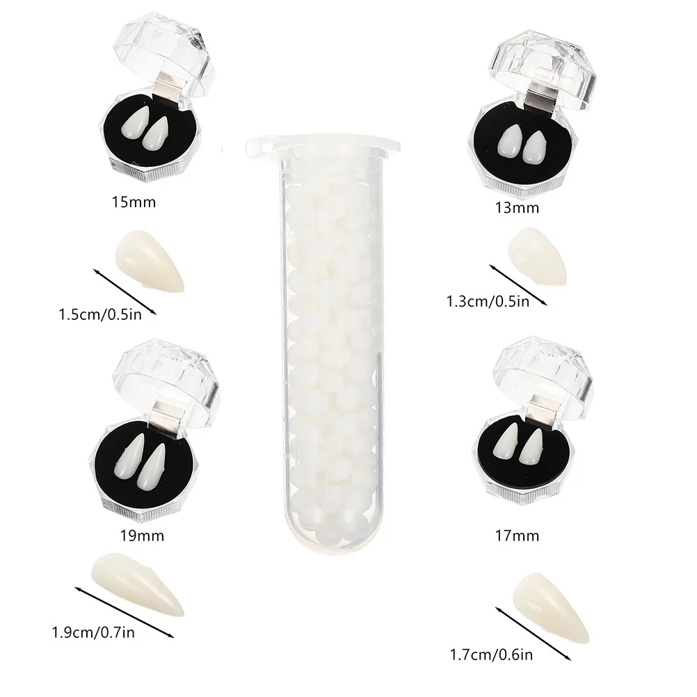 1 Zestaw Żywicznych Sztucznych Zębów Halloween Cosplay Kostiumy Straszne Zęby Rekwizyty Horror Wampir Zombie Protezy Imprezowe Protezy Wampirze