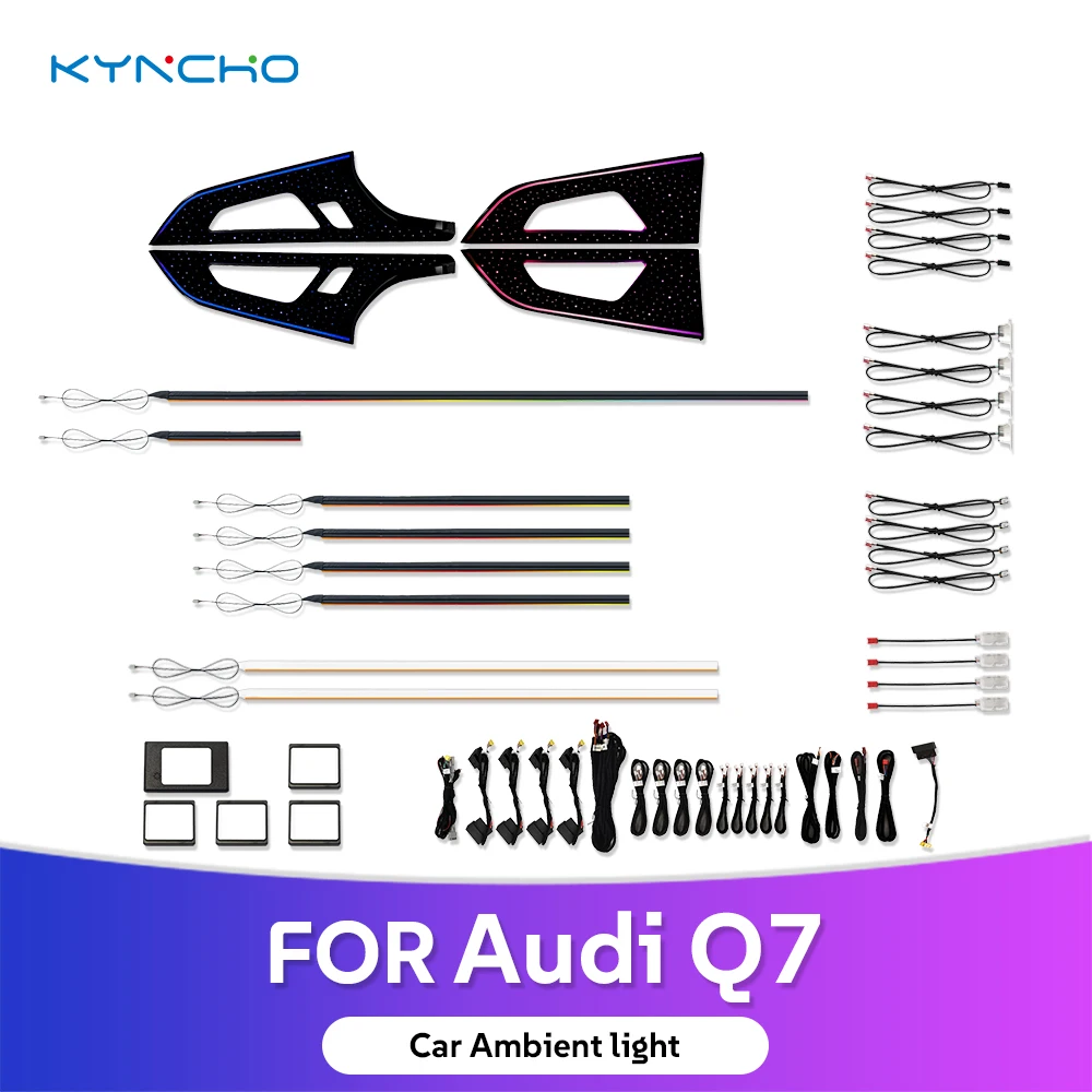 

Для Audi Q7: Светодиодная атмосферная подсветка салона, потолочный светильник Symphony с многоцветными функциями