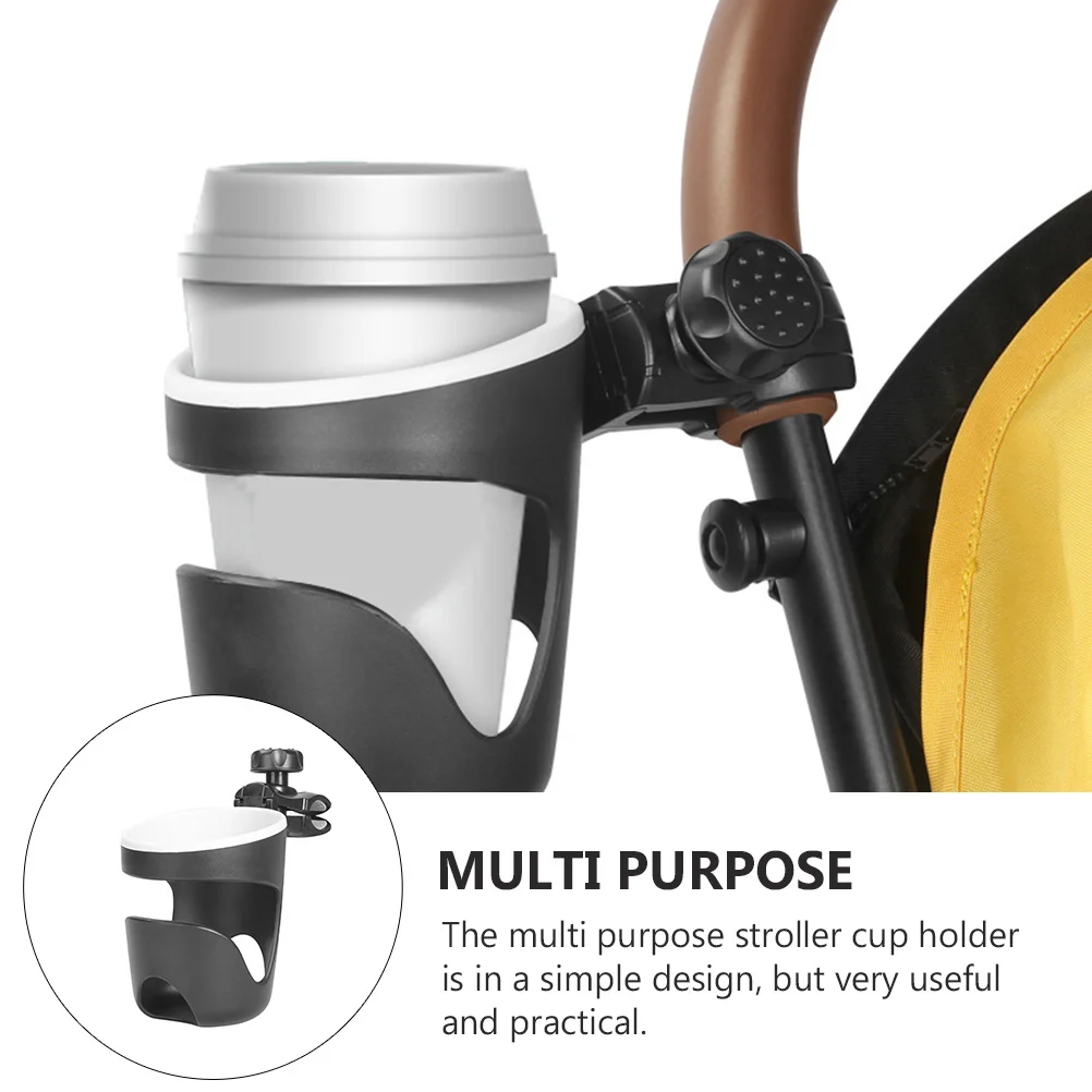 1Pcs Baby Stroller Cup Holder Smooth ABS Plastic Durable Easily Installed Stroller Water Bottle Rack Black Baby Cart Bottle