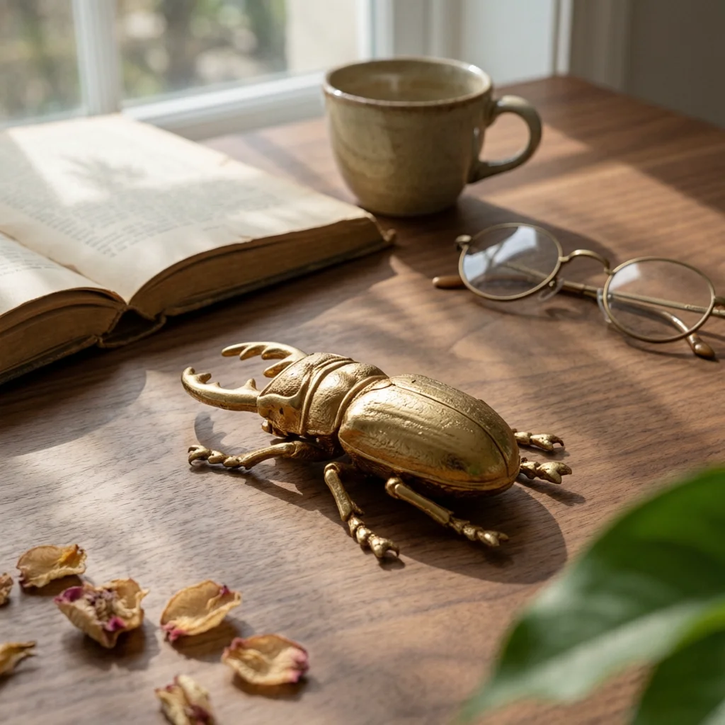 Antique Beetle Figurine Vintage-Style Resin Beetle Wall Sculpture Bug Ornament Three-Dimensional