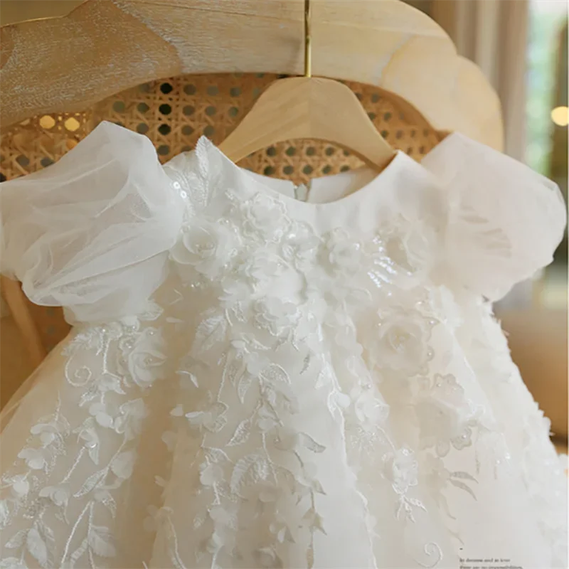 

1 Year Birthday Baby Girl Dress Flower Princess Children Party Dresses Girl Wedding Infant Baptism Dress Christening Ball Gown