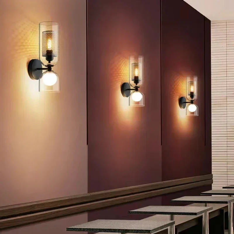 

Modern Clear Glass Wall Light Bathroom Bedroom Foyer Sconce Shop Lighting Fixtures E27 G9 Bulb