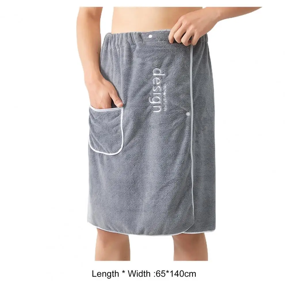 Serviette de bain absorbante en microcarence pour homme, séchage rapide, serviette ronde avec structure sécurisée et poche réglable pour salle de