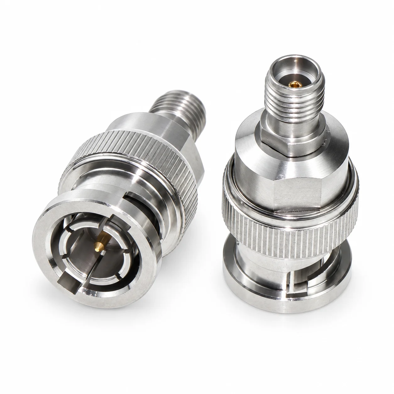 1pcs Millimeter wave adapter BNC/3.5-JK BNC male to 3.5MM female stainless steel high-frequency adapter DC-18G