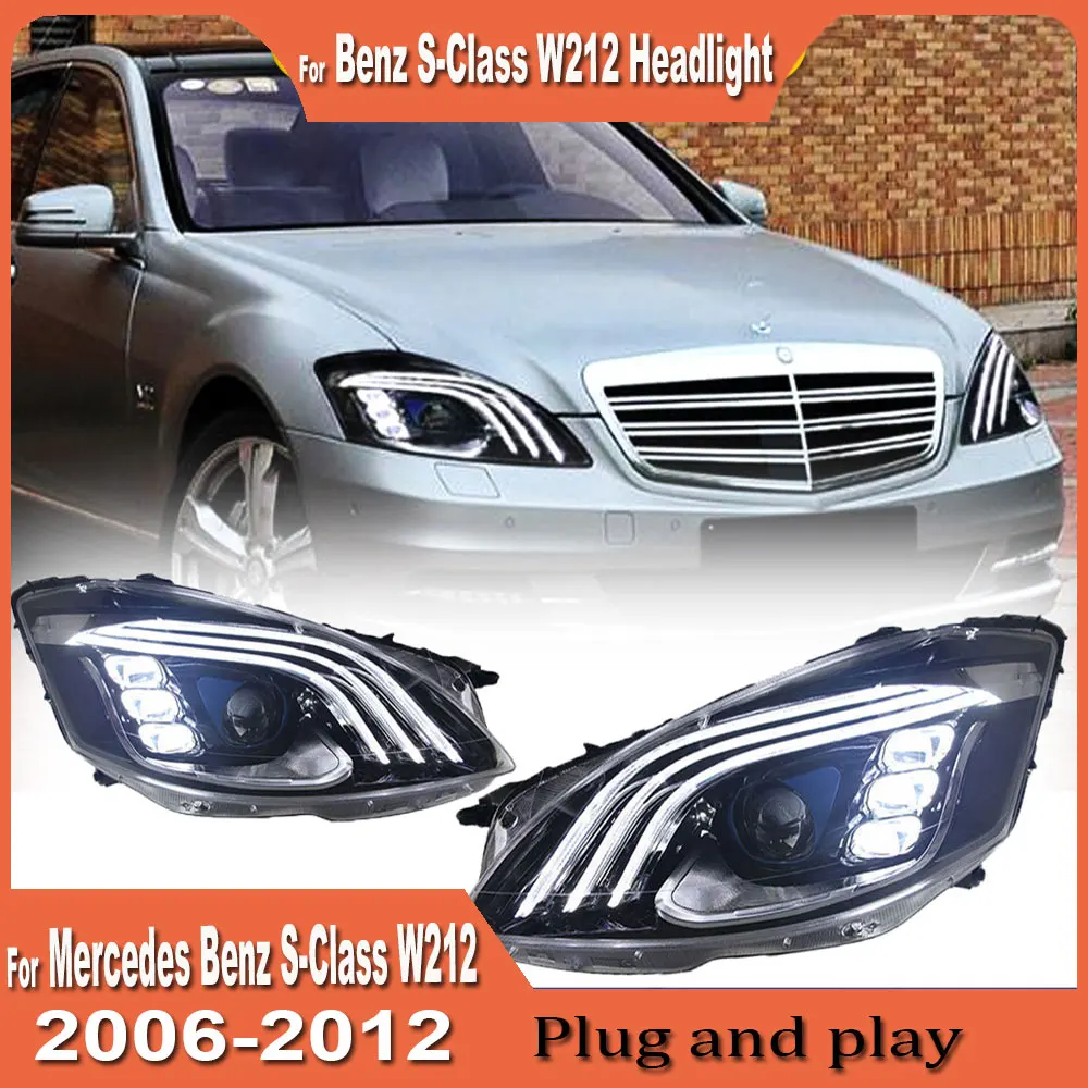 For Mercedes-Benz S Class W221 2006 2007 2008-2012 LED Headlight Assembly Upgrade to Maybach Style LED Front Light Car Accessory