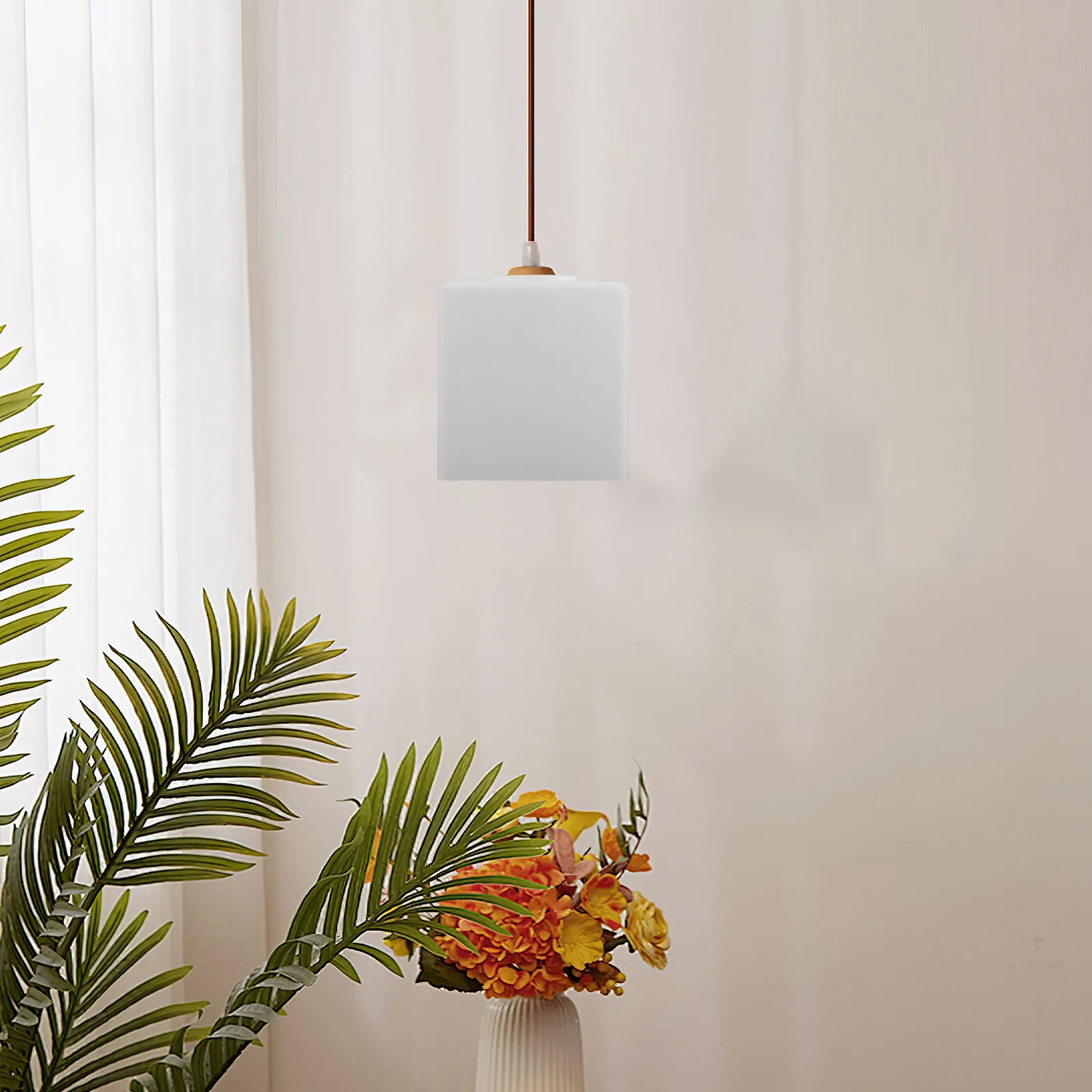 

100Mm Glass Square Lampshade Replacement for Ceiling Pendant Table Lamp E27 Dining Room Bedroom Glass Light Shade